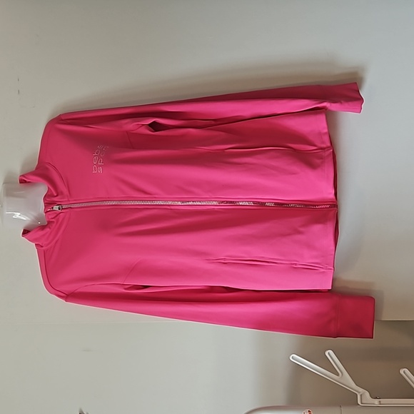 Bebe Sport Pink Logo Rhinestone Cardigan NWT - Picture 1 of 8